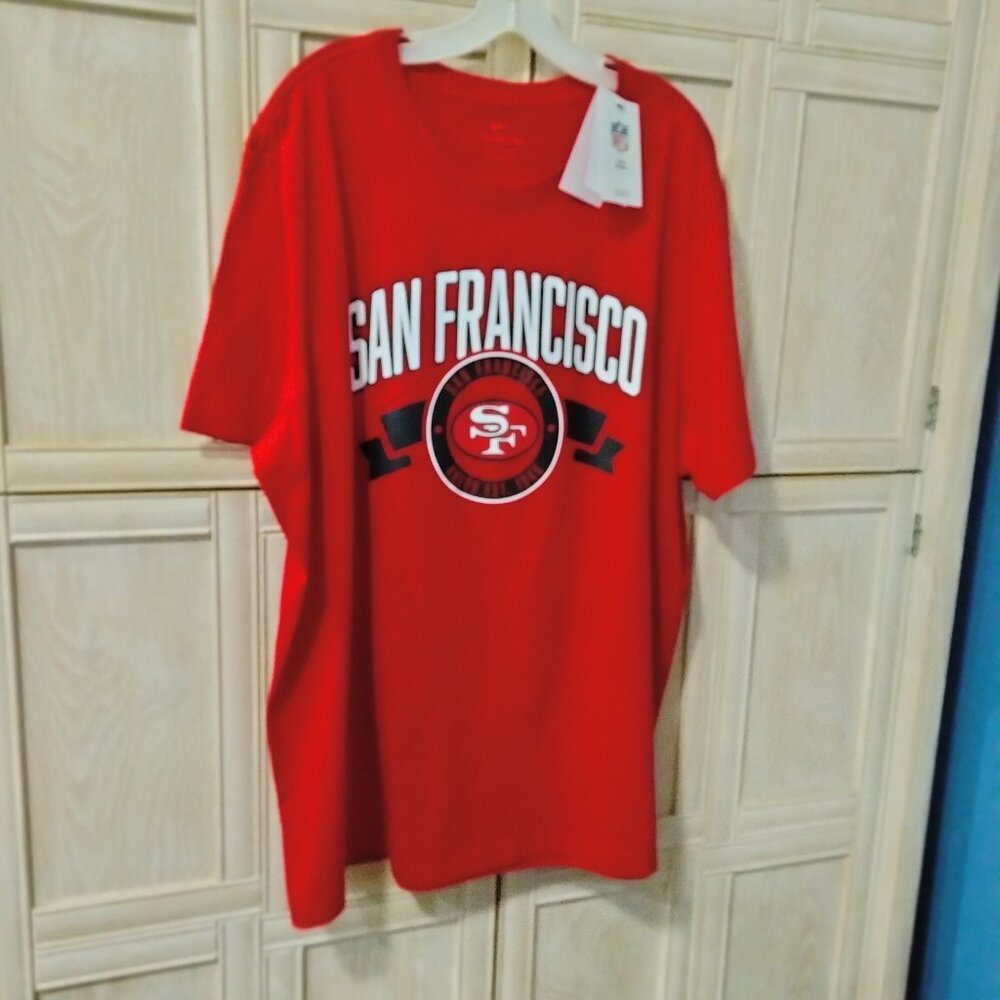 Nike Men's San Francisco 49ers Rewind Front and Back T-Shirt, Scarlet, Size XXL,
